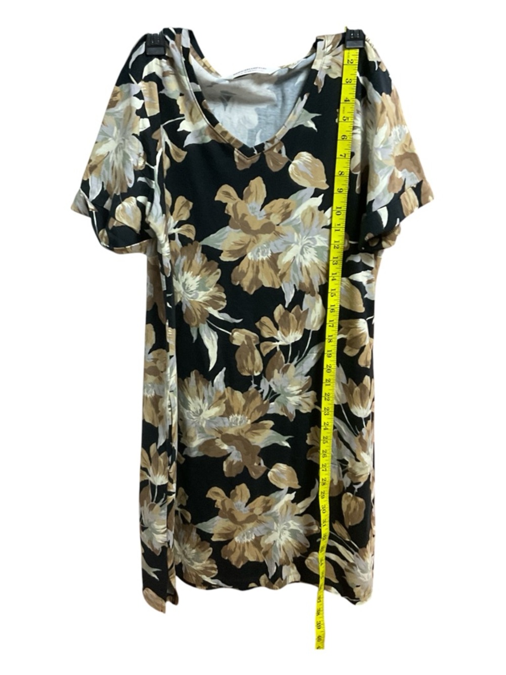 Isaac Mizrahi Live! Bridgehampton Floral V-Neck T-Shirt Dress with Pockets